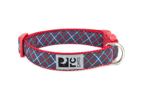 Clip Collar - Navy Tartan