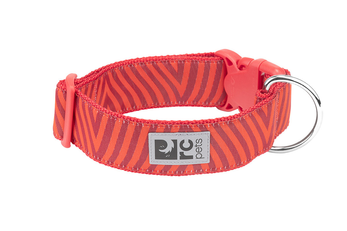Wide Clip Collar - Goji Chevron