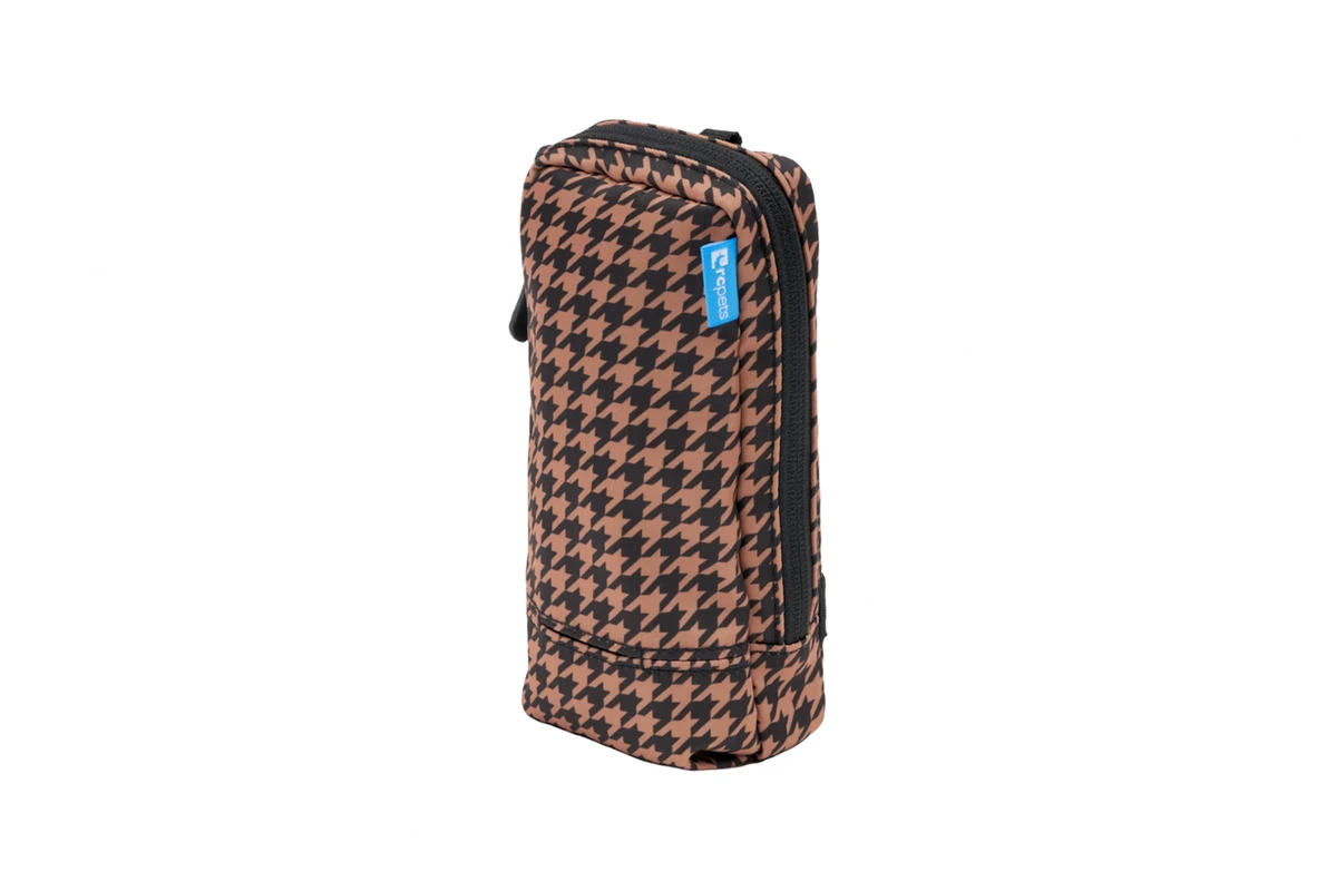 Stroll Leash Bag - Houndstooth Toffee